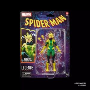 Rare Hasbro Marvel Legends SpiderMan Retro Cardback Electro Francine Frye - New.